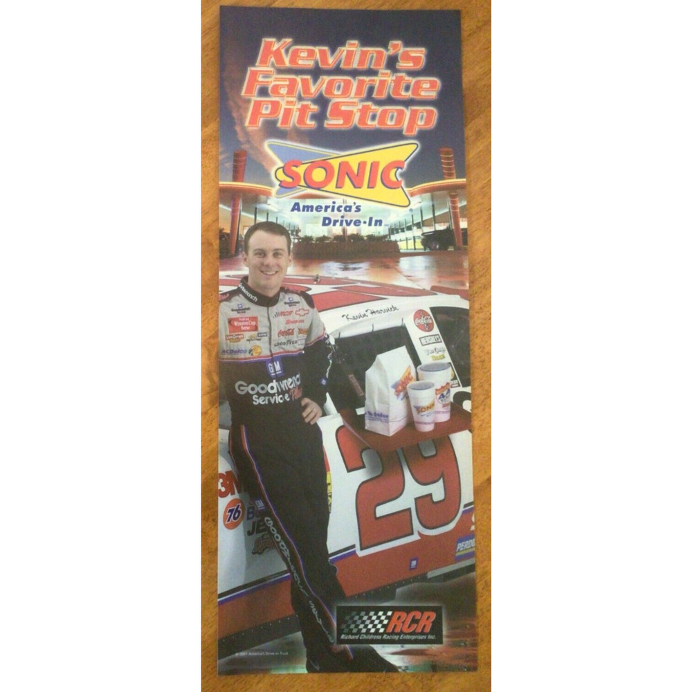 2001 NASCAR Kevin Harvick SONIC DRIVE IN Sign Light Box Menu Advertising 868A